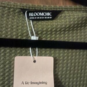 BloomChic Khaki Textured Blouse